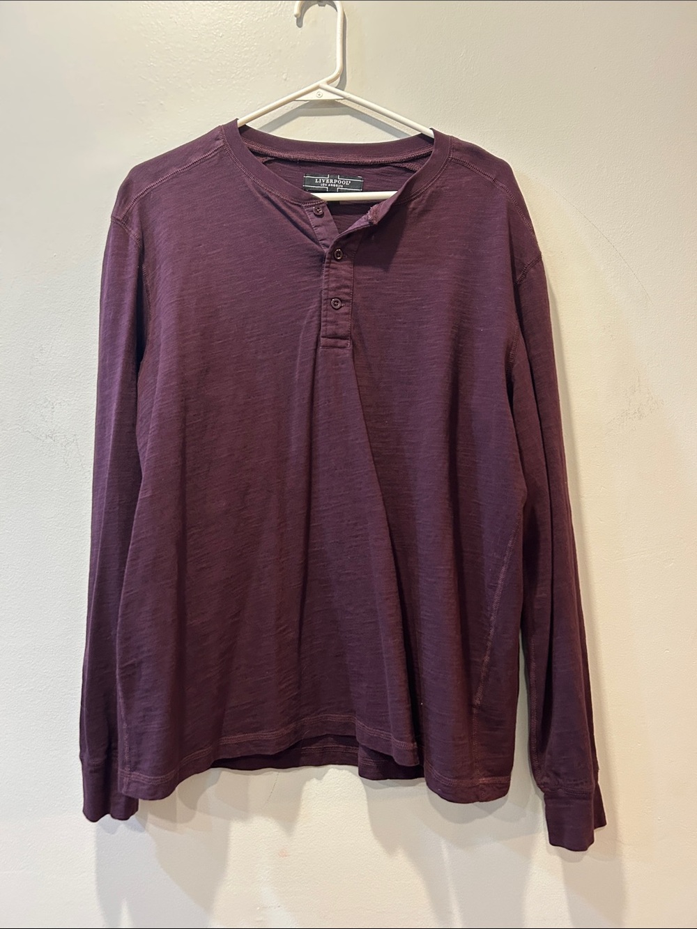 Liverpool Long Sleeve Henley - Deep Plum